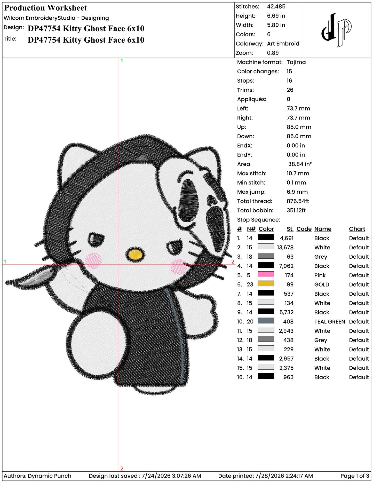 Hello Kitty Ghost Face