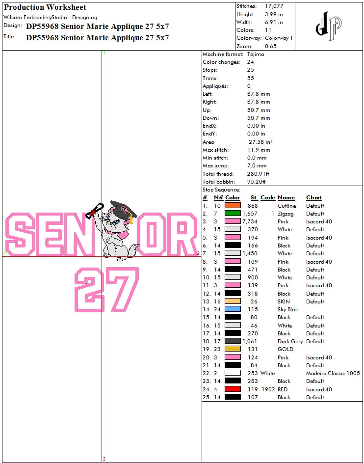 Senior Marie Applique 27 - Dynamic Punch