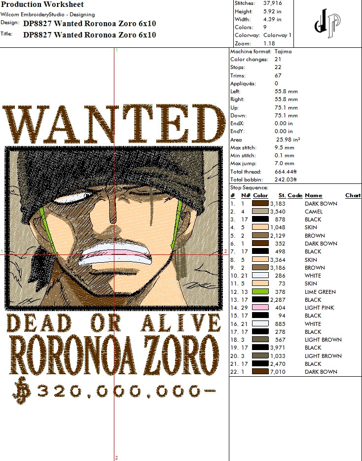Wanted Roronoa Zoro