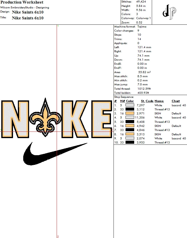 Nike x New Orleans Saints (Applique Included)