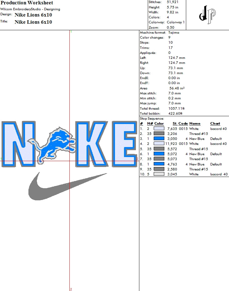 Nike x Detroit Lions (Applique Included)