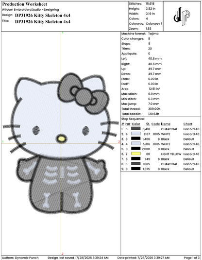Hello Kitty Skeleton