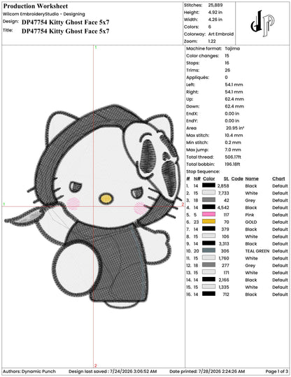 Hello Kitty Ghost Face