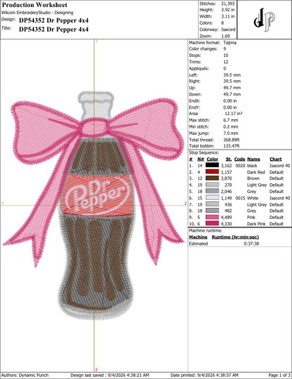 Dr Pepper Bottle Bow