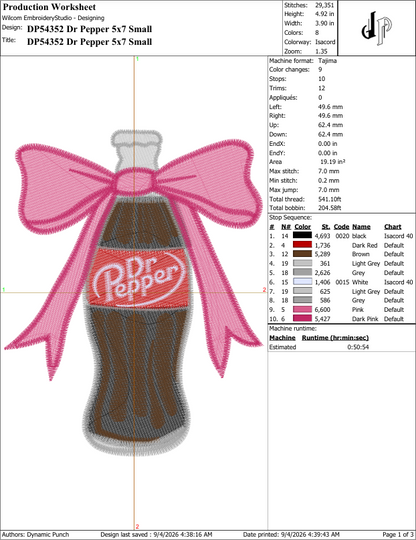 Dr Pepper Bottle Bow