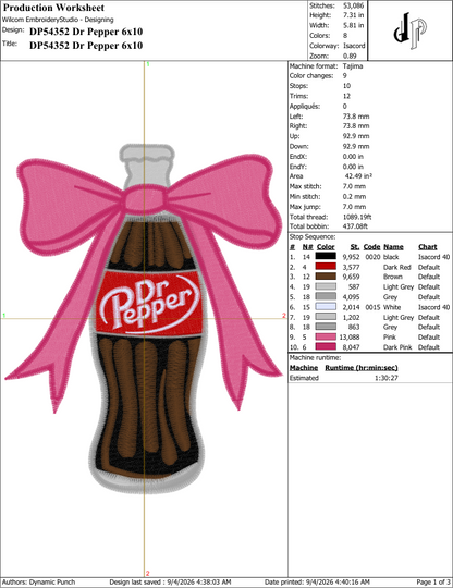 Dr Pepper Bottle Bow