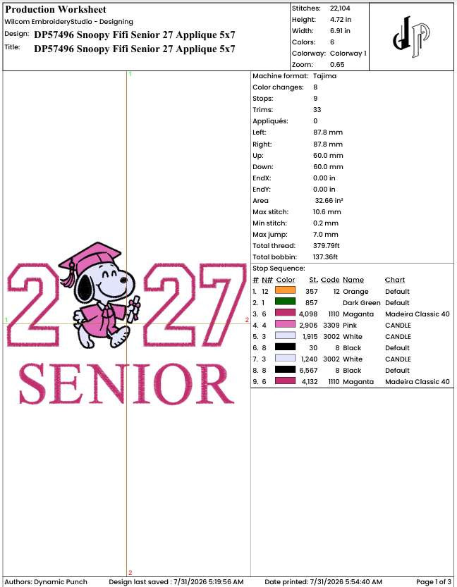 Fifi Senior 27 Applique