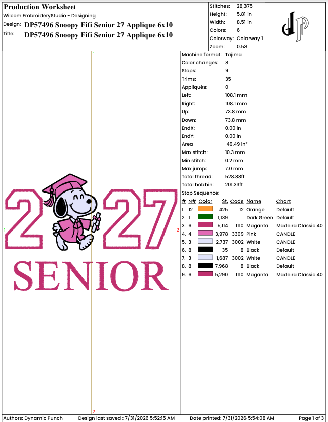 Fifi Senior 27 Applique