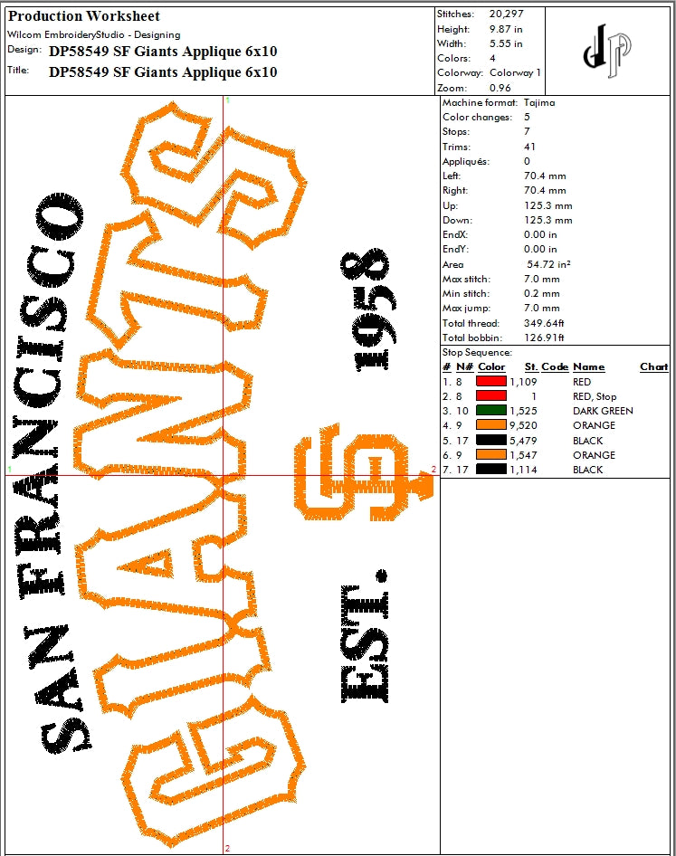 SF Giants Applique