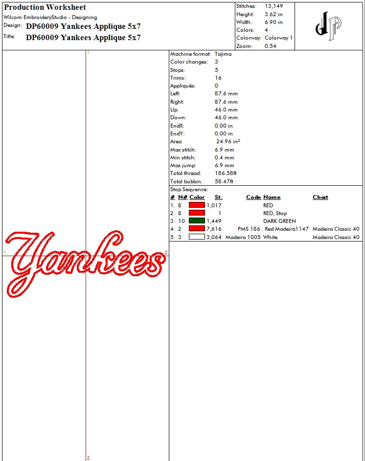 Yankees Applique