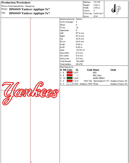 Yankees Applique