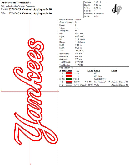 Yankees Applique