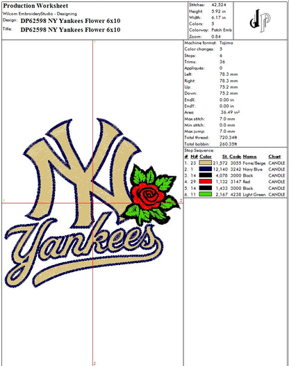 NY Yankees Flower