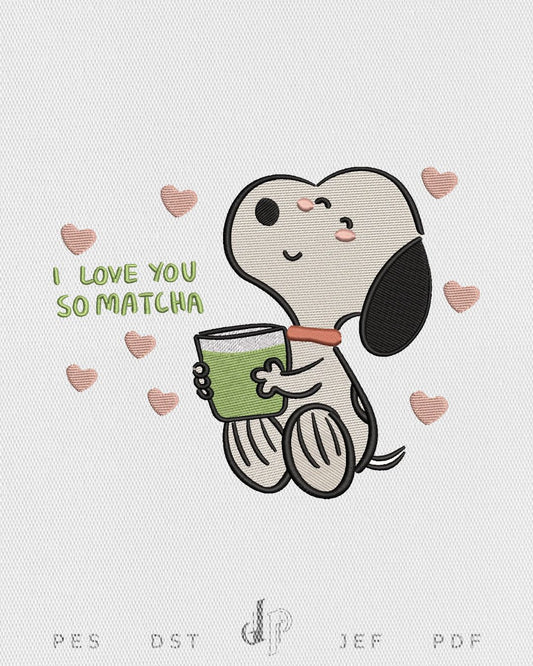 Snoopy Matcha Hearts