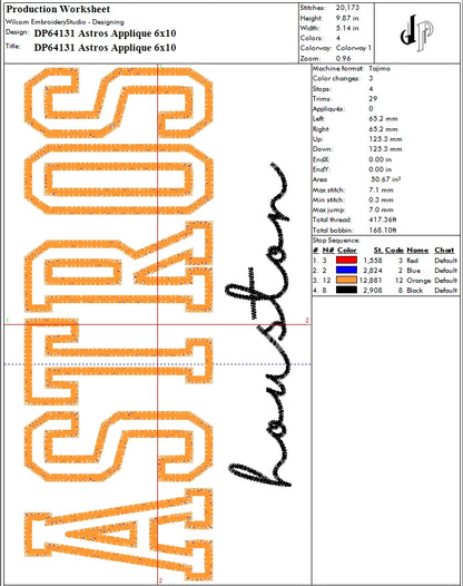 Astros Applique