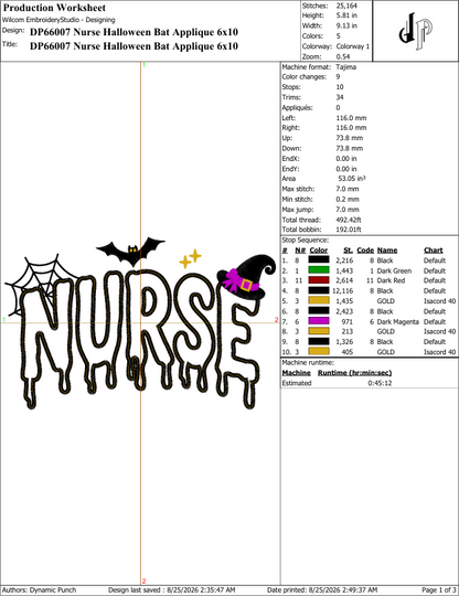 Nurse Halloween Applique