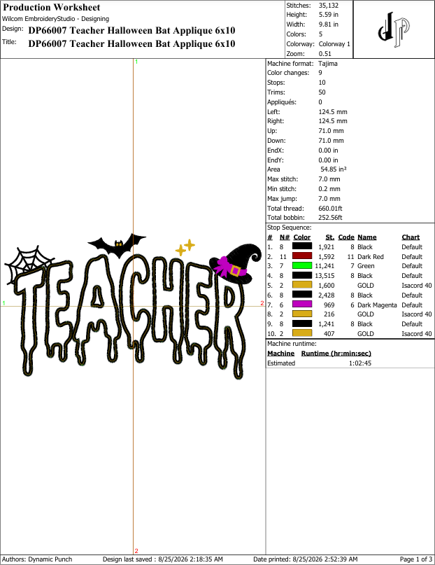 Teacher Halloween Applique
