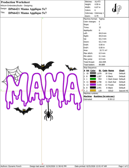 Mama Applique Halloween