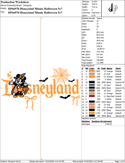 Disneyland Minnie Halloween