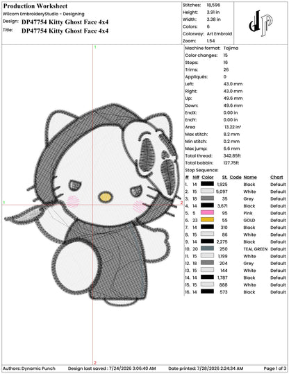 Hello Kitty Ghost Face