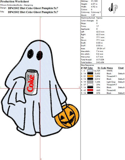 Diet Coke Ghost Pumpkin