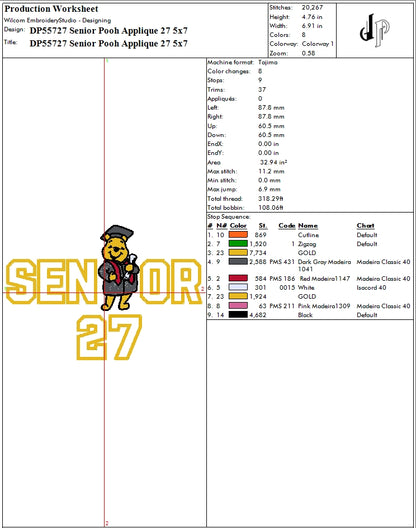 Senior Pooh Applique 27