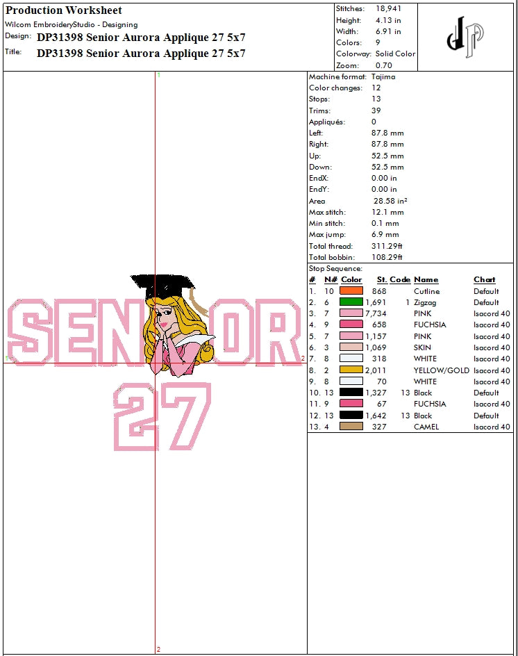 Senior Aurora Applique 27