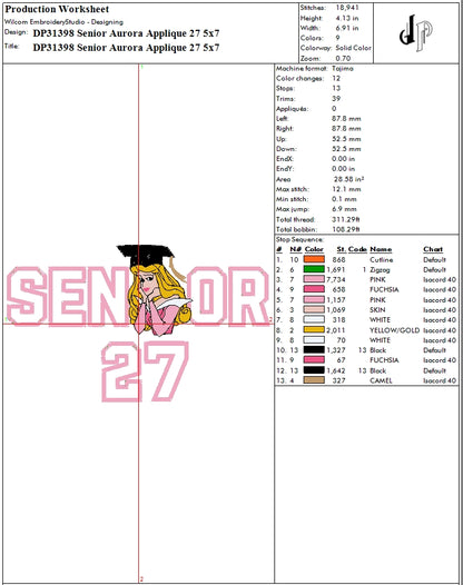 Senior Aurora Applique 27