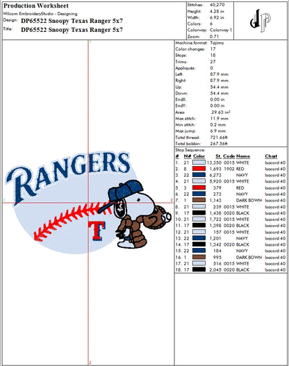 Snoopy Texas Rangers