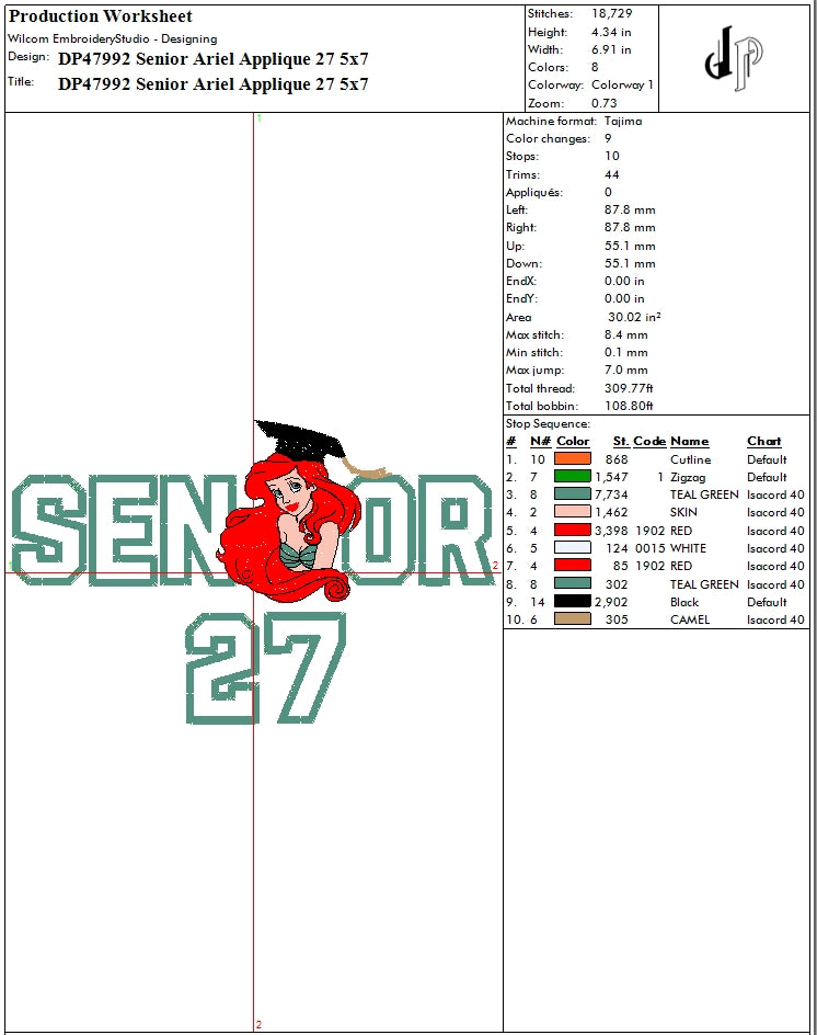 Senior Ariel Applique 27