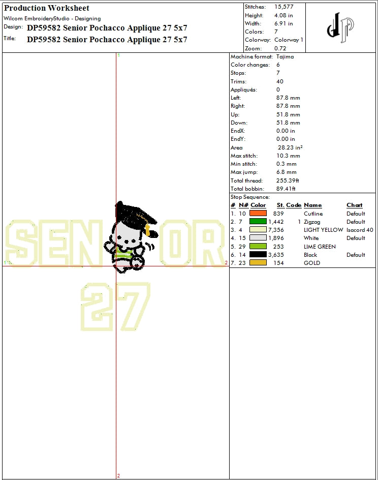 Senior Pochacco Applique 27