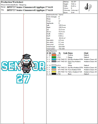 Senior Cinnamoroll Applique 27