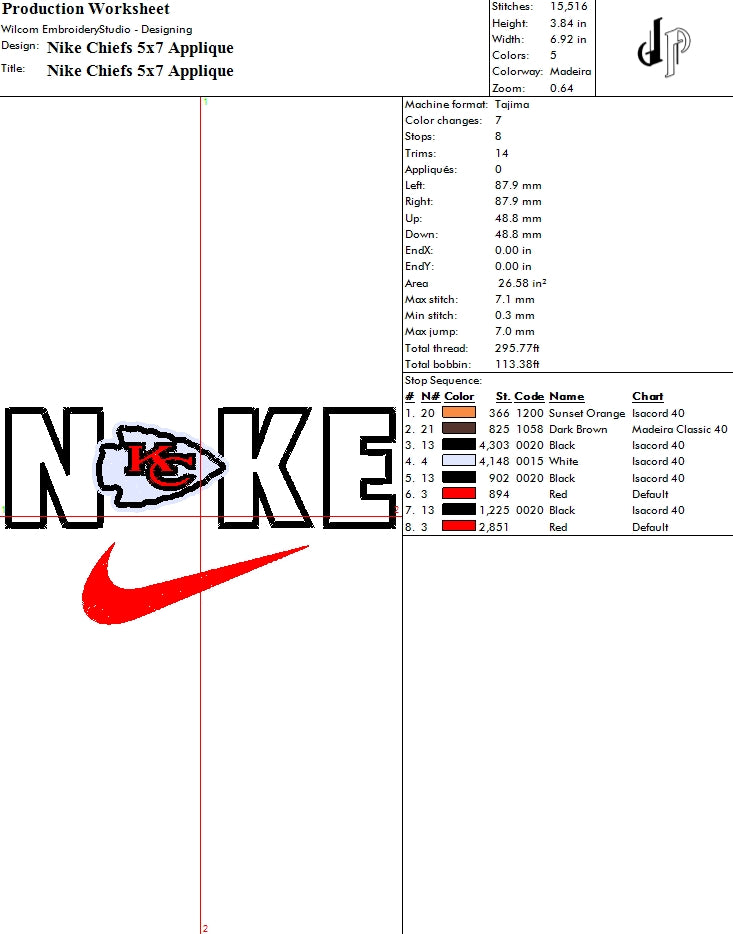 Nike x Kansas City Chiefs (Applique Included)