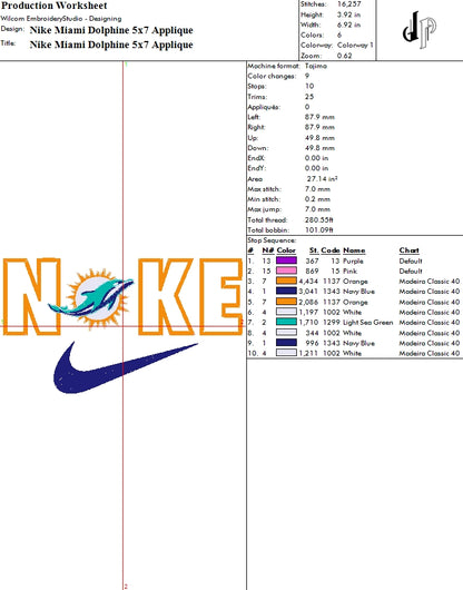 Nike x Miami Dolphins (Applique Included)