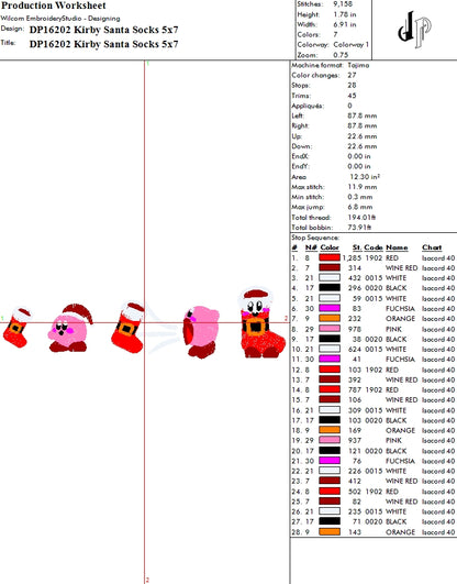 Kirby Santa Socks
