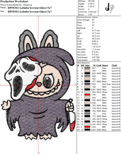 Labubu Scream Ghost