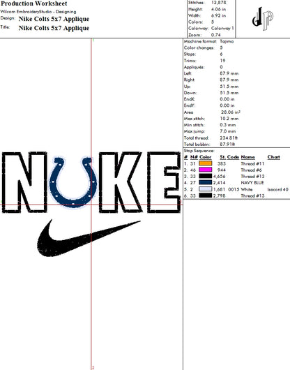Nike x Indianapolis Colts (Applique Included)