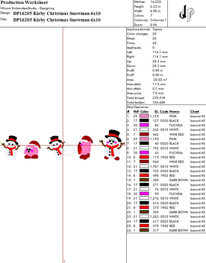 Kirby Christmas Snowman