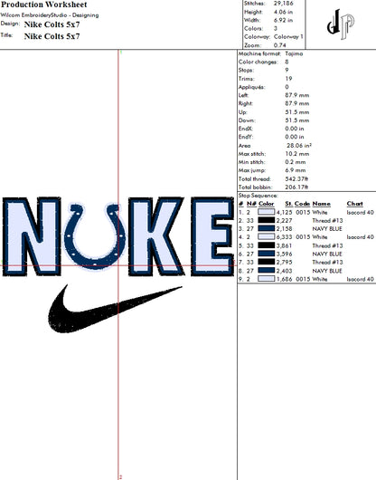 Nike x Indianapolis Colts (Applique Included)