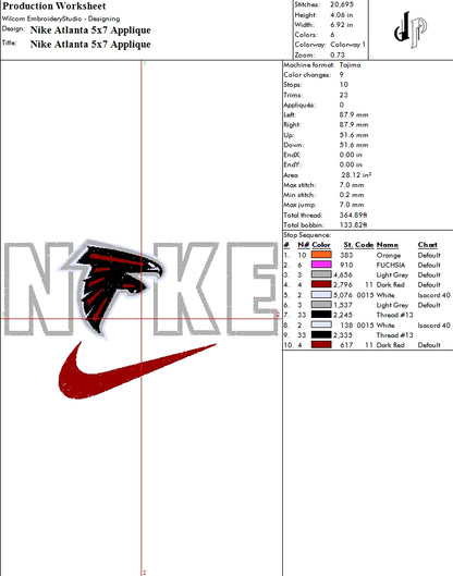 Nike x Atlanta Falcons (Applique Included)