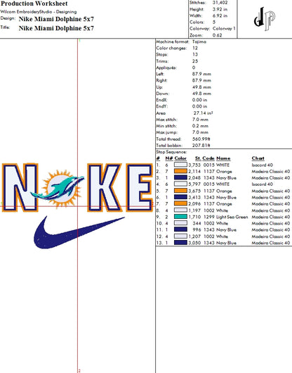 Nike x Miami Dolphins (Applique Included)