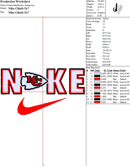 Nike x Kansas City Chiefs (Applique Included)