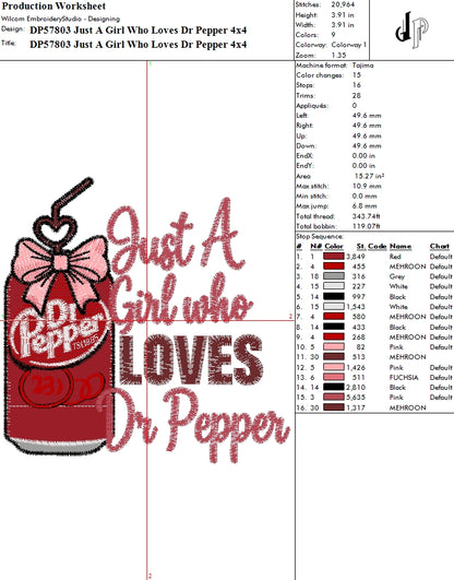 Just A Girl Who Loves Dr Pepper