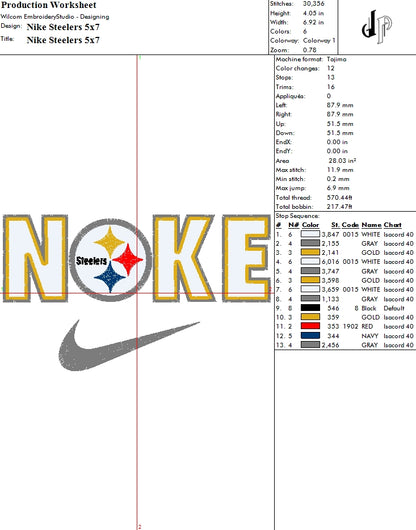 Nike x Pittsburgh Steelers (Applique Included)
