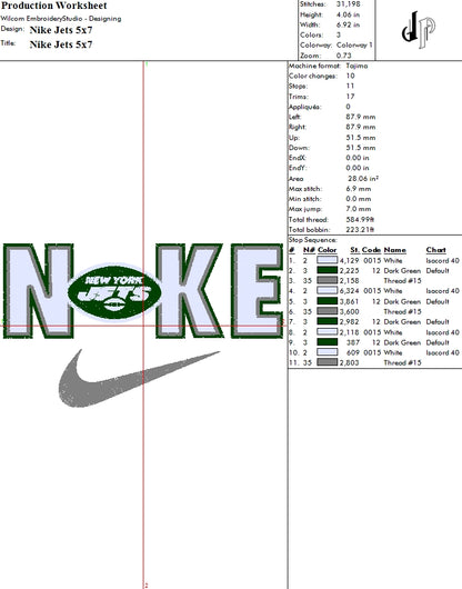 Nike x New York Jets (Applique Included)