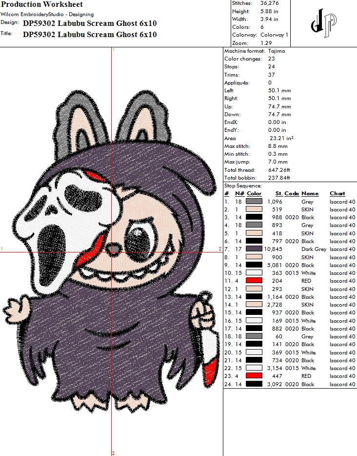 Labubu Scream Ghost