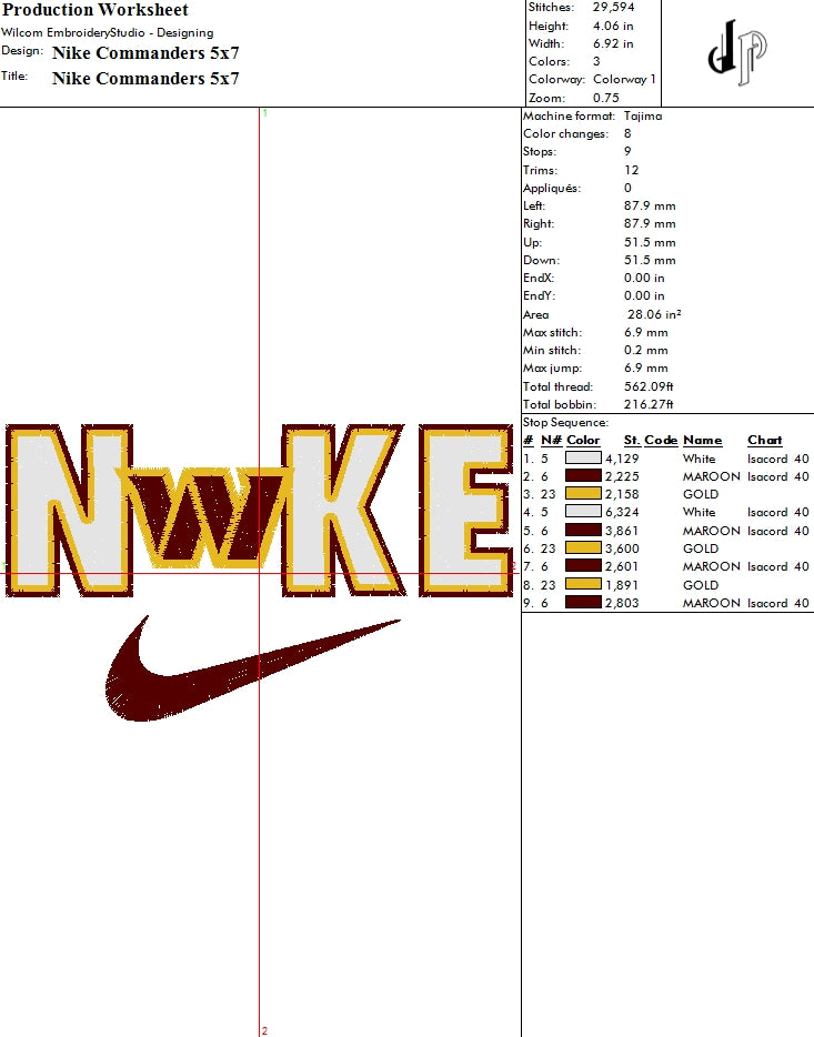 Nike x Washington Commanders (Applique Included)