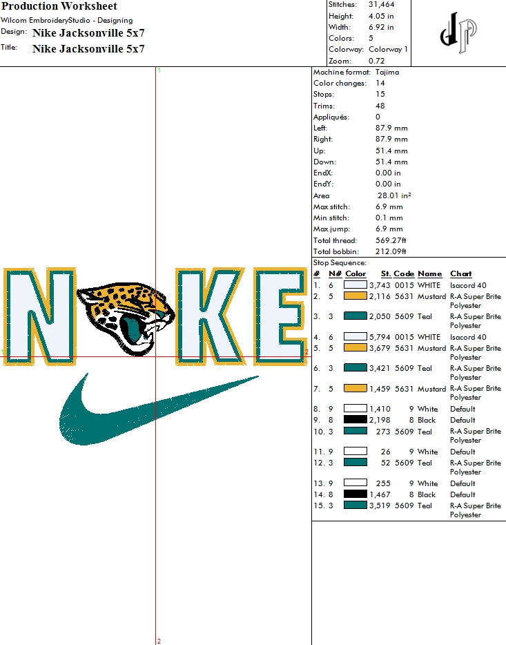 Nike x Jacksonville Jaguars (Applique Included)