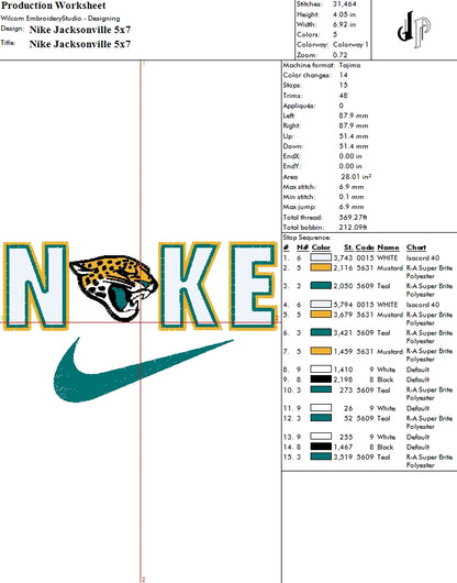 Nike x Jacksonville Jaguars (Applique Included)