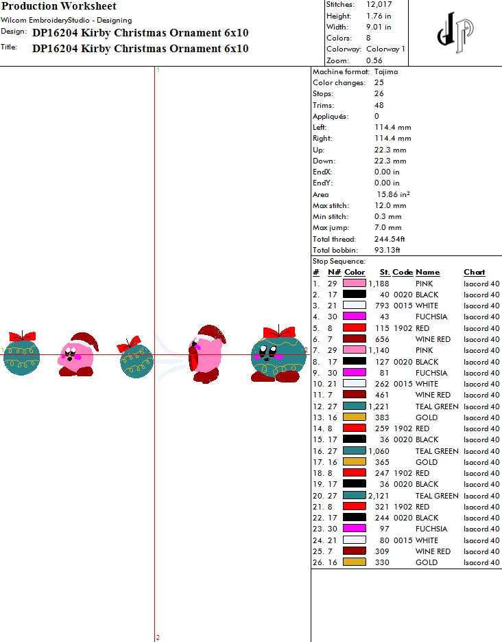 Kirby Christmas Ornament